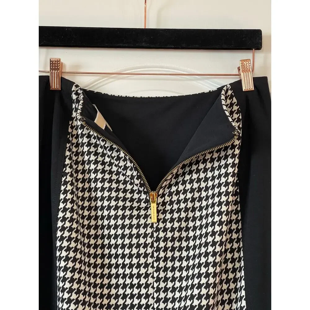 Michael Kors Women Pencil Skirt Stretch Flat Black White Sz 10